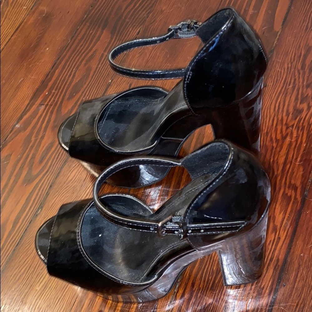 Black Patent Leather Platforms